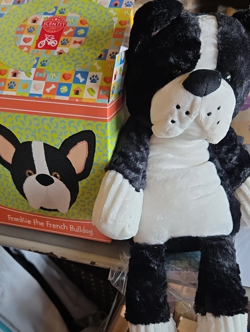 Scentsy Frankie French Bulldog Plush Toy - Black, White